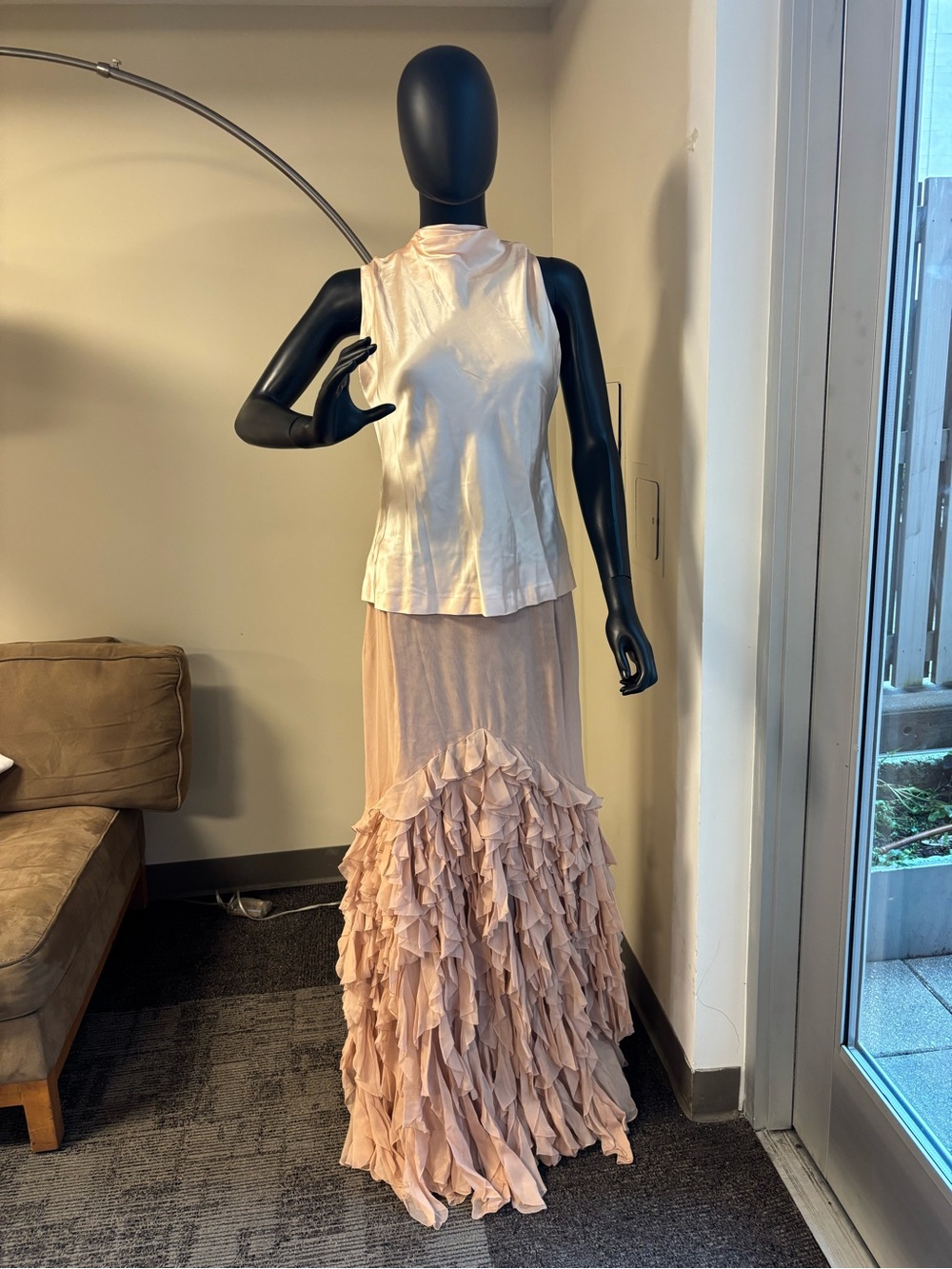 Oscar de la renta Ruffled Tiered Maxi Skirt - Blush Pink
